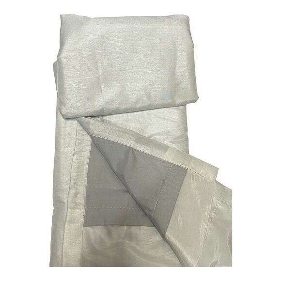 Evelina Faux Dupioni Silk Blackout Curtain Panel, Pearl 50"x63" - Picture 3 of 5